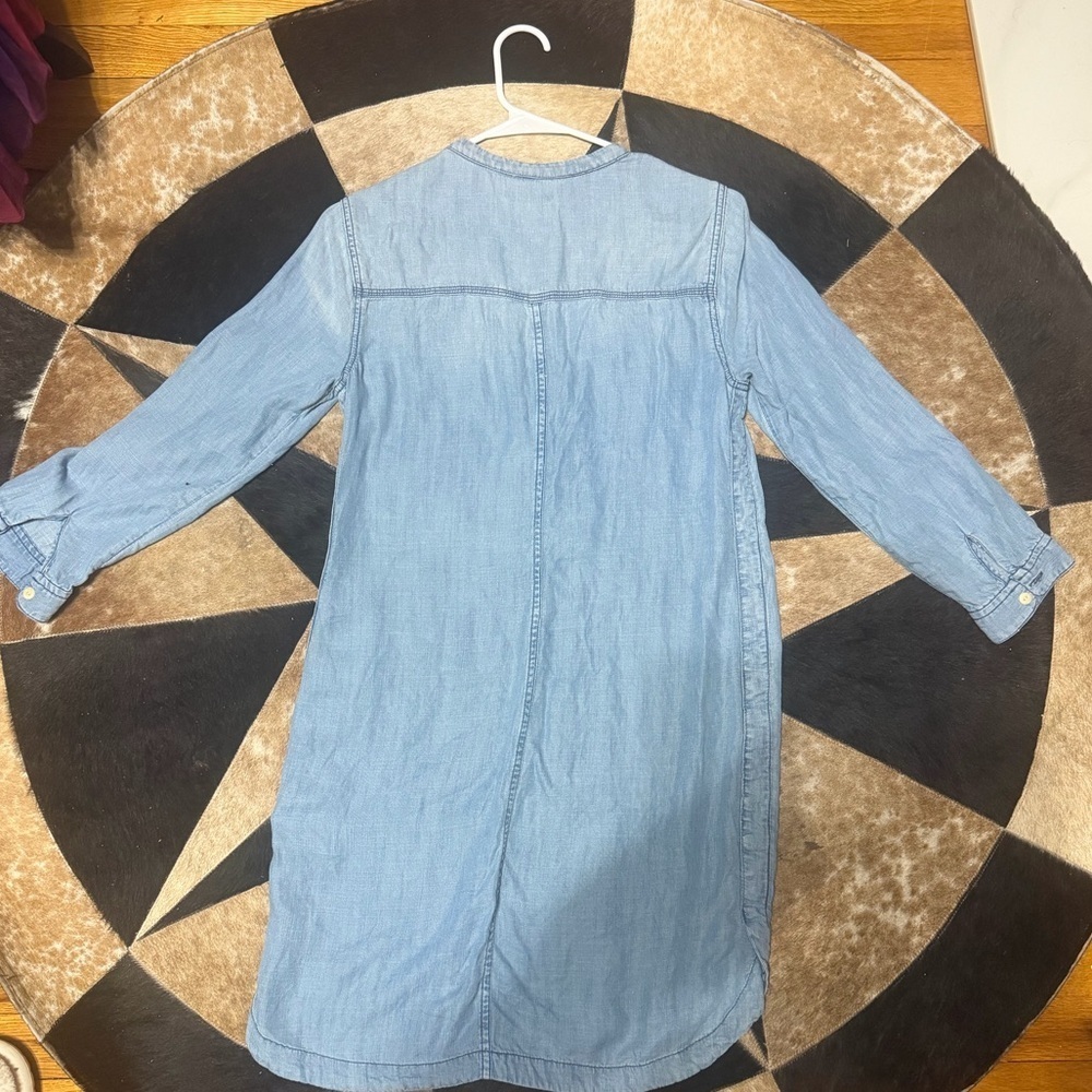 J Crew Chambray Pop Over Double Pocket Shirt Dress #0034 - Picture 2 of 6